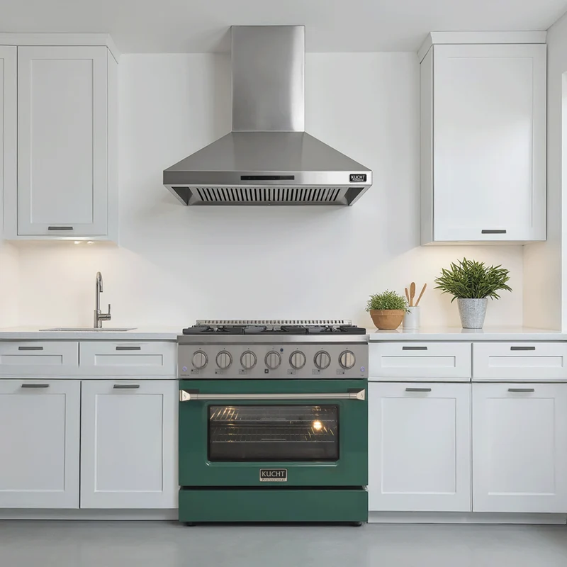 Kucht - 36 po Série KDF Cuisinière Pro Style au gaz naturel - Acier inoxydable/Vert
