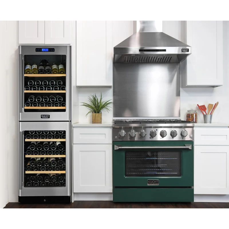 Kucht - 36 po Série KDF Cuisinière Pro Style au gaz naturel - Acier inoxydable/Vert