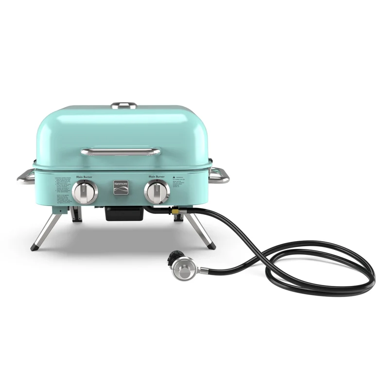 Kenmore 2 Burner Retro Tabletop Gas Grill - Turquoise