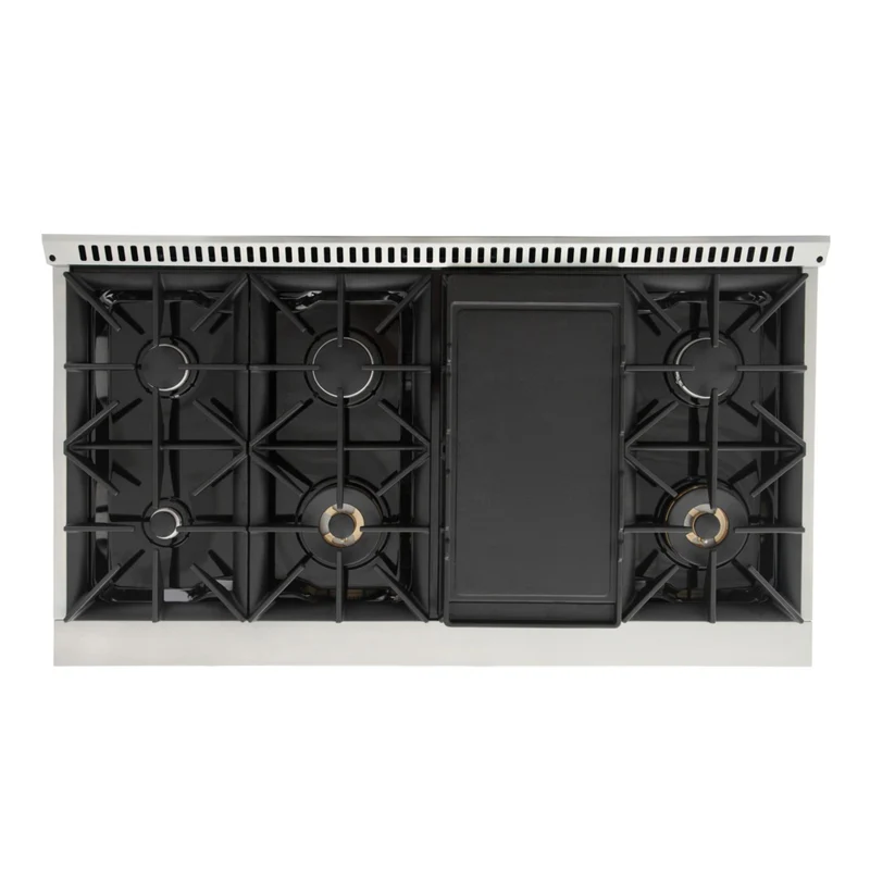Kucht - 48 po Série KNG Cuisinière Pro Style au gaz propane - Acier inoxydable/Noir