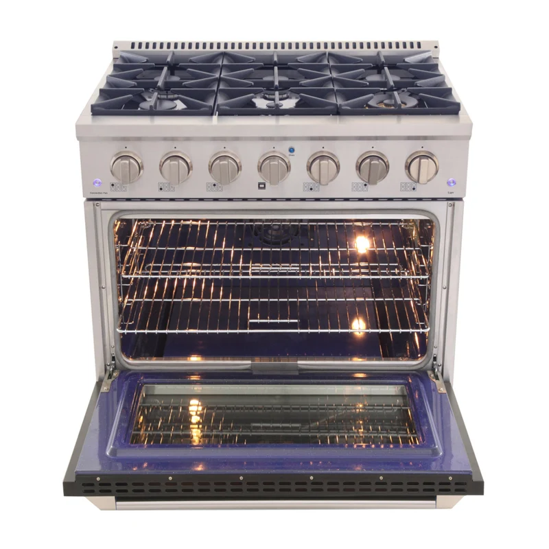 Kucht - 36 po Série KDF Cuisinière Pro Style au gaz propane - Acier inoxydable/Noir