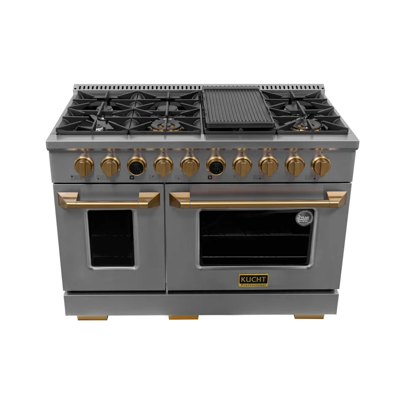 Kucht 48" KXP Series Dual Fuel Range Natural Gas - Stainless Steel/Gold