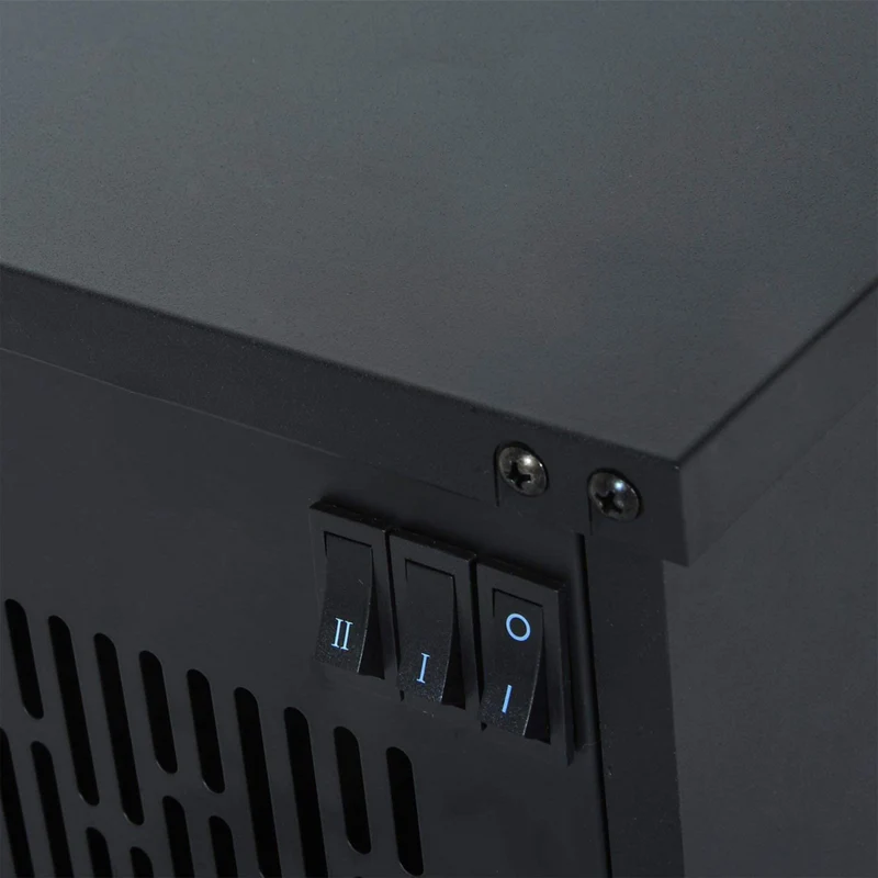 HOMCOM - Foyer électrique portatif sur pied 14 po, 1000 W, noir