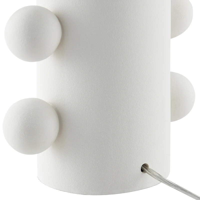 Hudson&Canal - Lampe de table Jurrah 50 cm de haut, petite, en céramique, avec abat-jour en tissu - Blanc mat/blanc