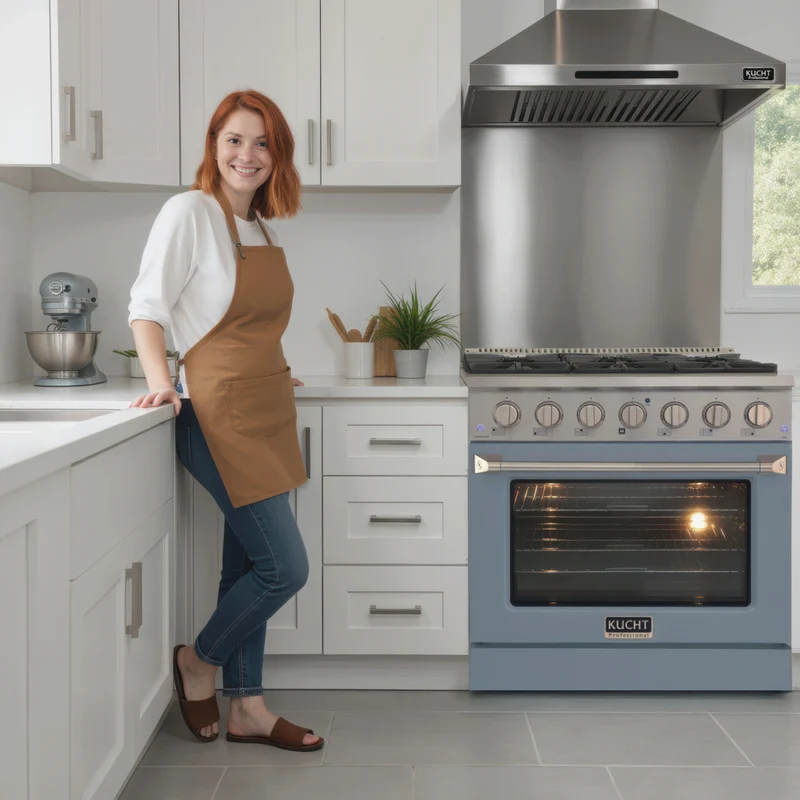 Kucht 36" KDF Series Pro Style Propane Gas Dual Fuel Range - Stainless Steel/Cement Grey