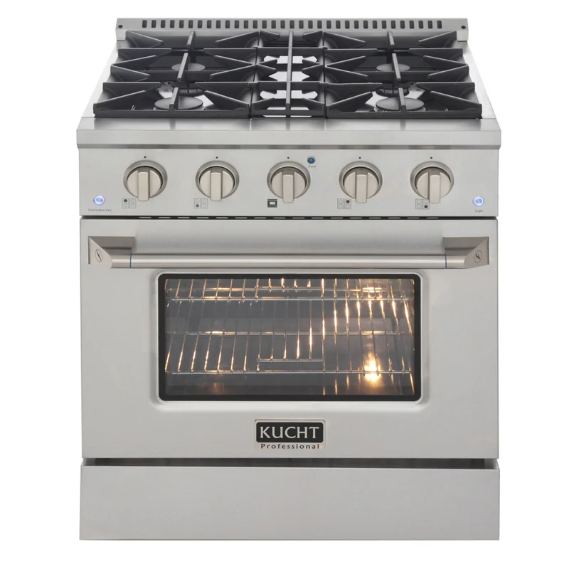Kucht 30" KDF Series Pro Style Propane Gas Dual Fuel Range - Stainless Steel