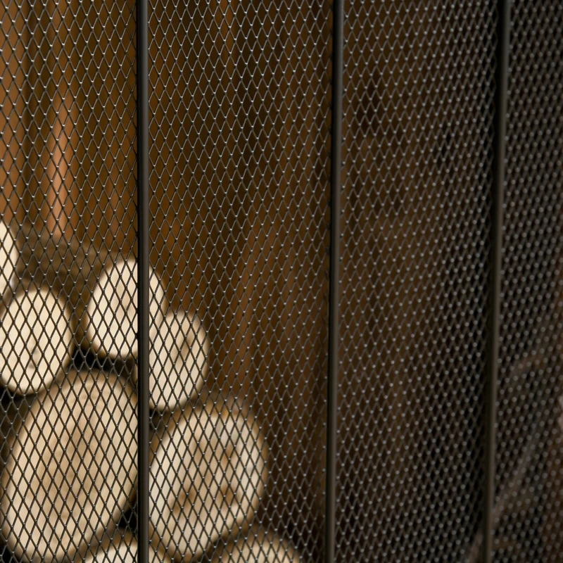 HOMCOM - Pare-étincelles pliant de foyer à 3 panneaux avec treillis métallique à motif de vigne, noir