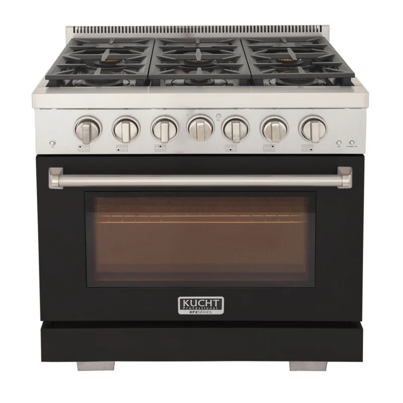 Kucht - 36 po Série KFX-X Cuisinière Pro Style au gaz propane - Acier inoxydable/Noir