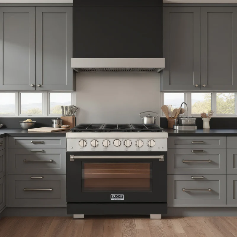 Kucht - 36 po Série KFX-X Cuisinière Pro Style au gaz propane - Acier inoxydable/Noir