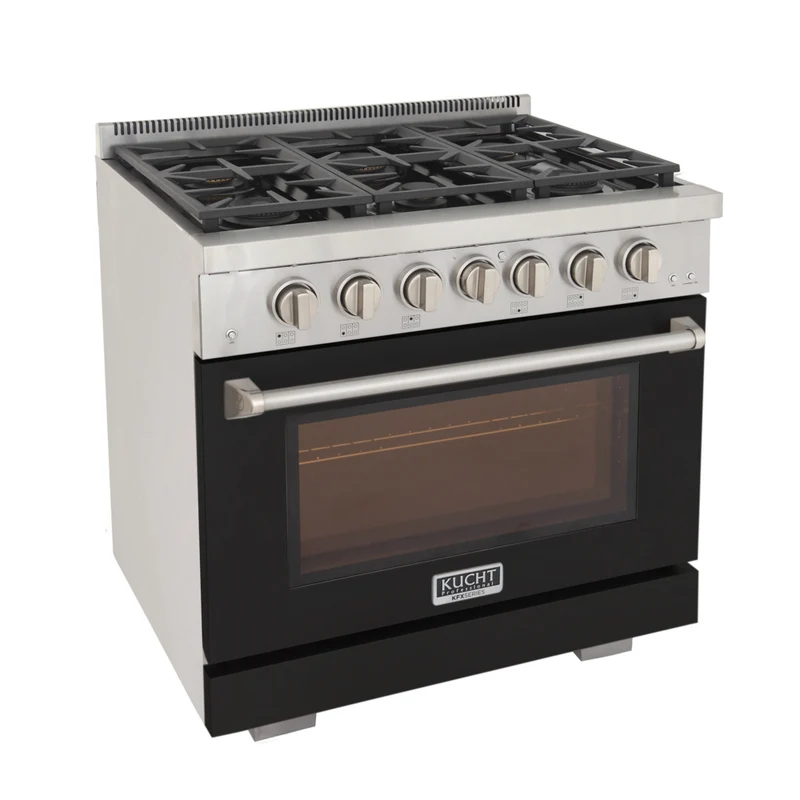 Kucht - 36 po Série KFX-X Cuisinière Pro Style au gaz propane - Acier inoxydable/Noir