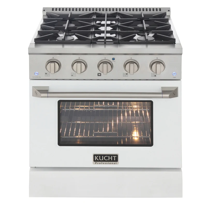Kucht - 30 po Série KDF Cuisinière Pro Style au gaz naturel - Acier inoxydable/Blanc