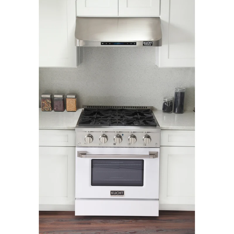 Kucht - 30 po Série KDF Cuisinière Pro Style au gaz naturel - Acier inoxydable/Blanc