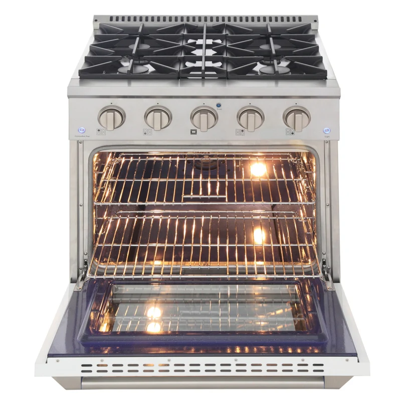 Kucht - 30 po Série KDF Cuisinière Pro Style au gaz naturel - Acier inoxydable/Blanc