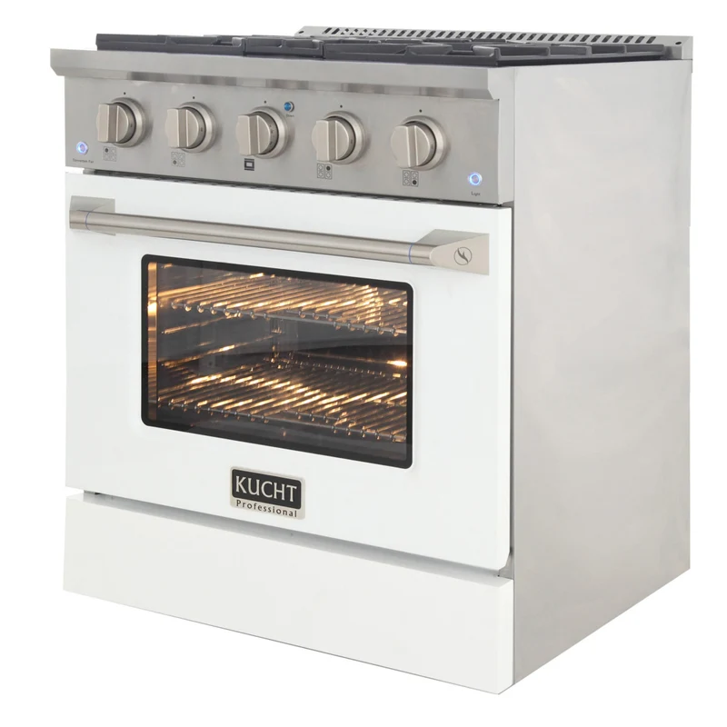 Kucht - 30 po Série KDF Cuisinière Pro Style au gaz naturel - Acier inoxydable/Blanc
