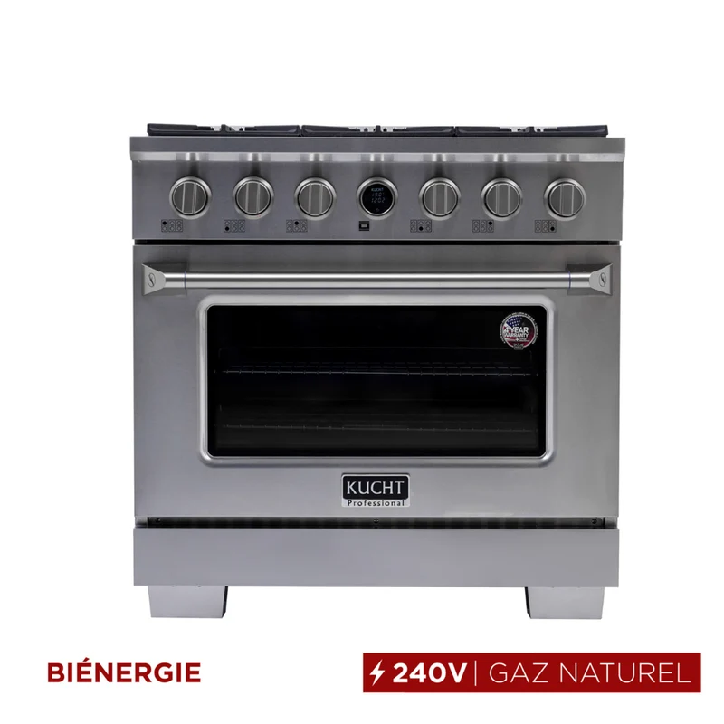 Kucht - 36 po Série KXP Cuisinière double énergie Gaz naturel - Acier inoxydable