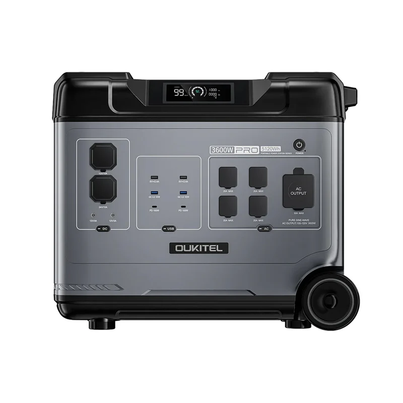 Oukitel - Centrale électrique P5000 2200 W/5120 Wh avec entrée solaire de 500 W