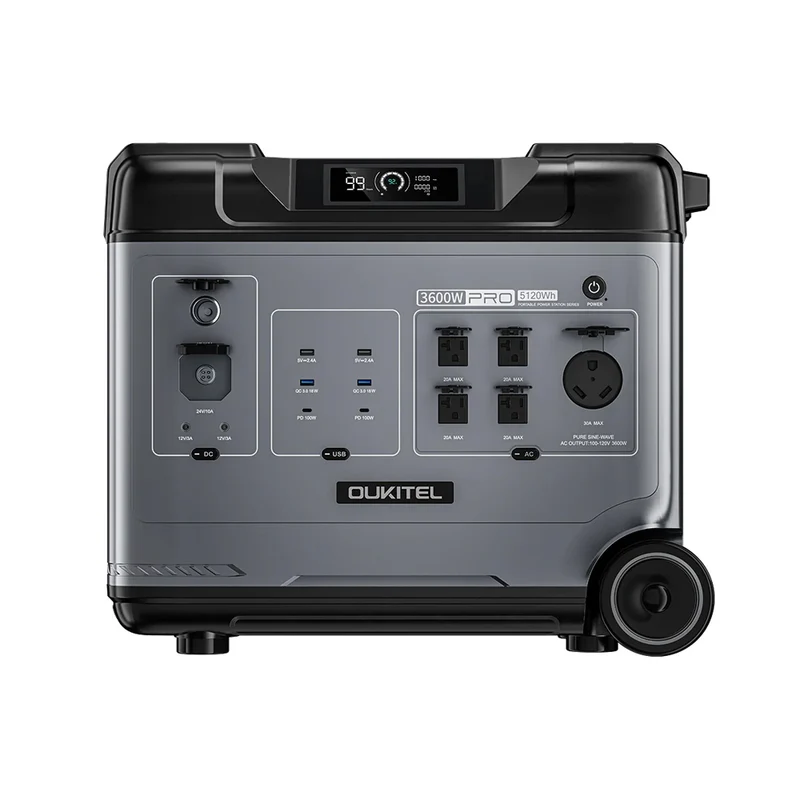 Oukitel - Centrale électrique P5000 2200 W/5120 Wh avec entrée solaire de 500 W