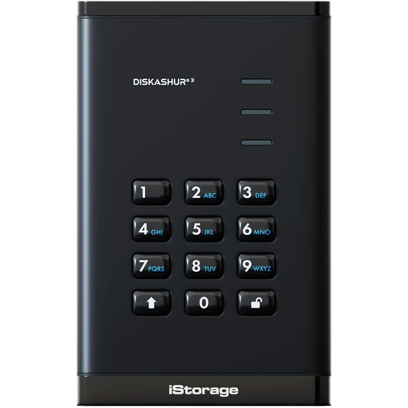 iStorage diskAshur3 USB 3.2 Gen 1 Encrypted Portable Hard Drive - 1 TB