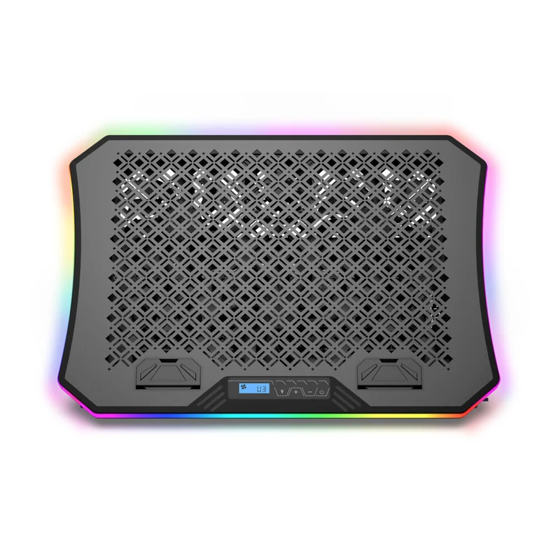Aluratek Ergonomic USB Laptop Cooling Pad with RGB Lights - Black