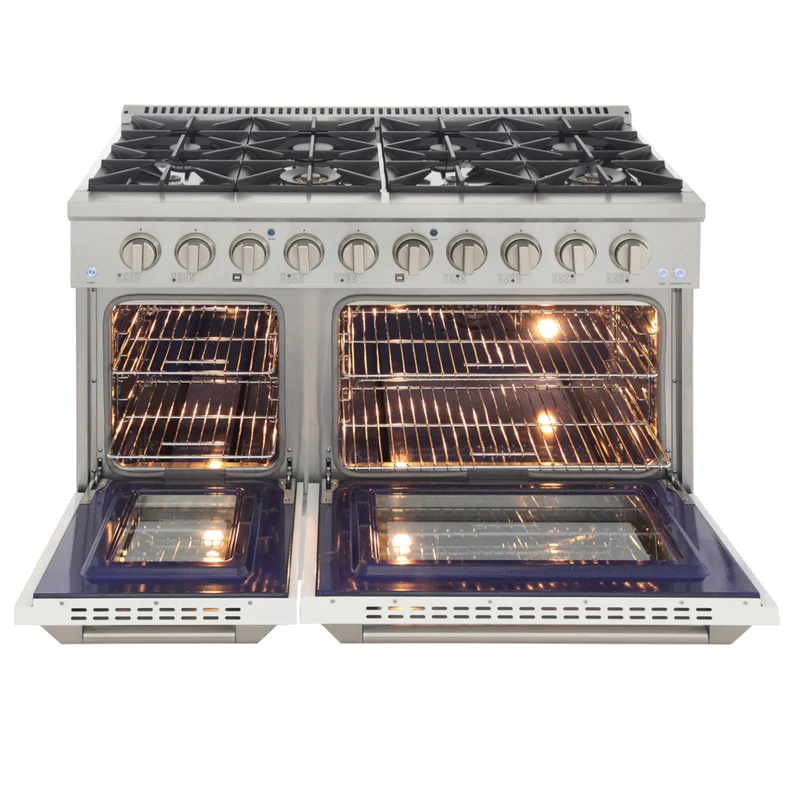 Kucht 48" KDF Series Pro Style Natural Gas Dual Fuel Range - Stainless Steel/White