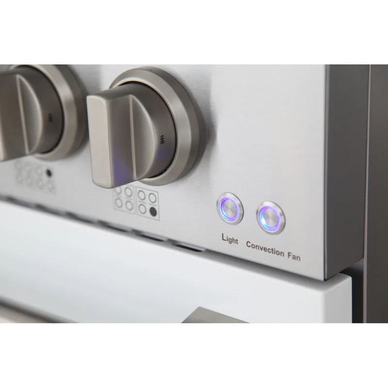 Kucht 48" KDF Series Pro Style Natural Gas Dual Fuel Range - Stainless Steel/White