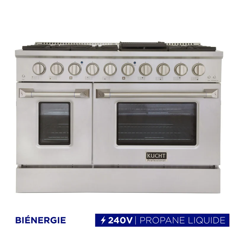 Kucht - 48 po Série KDF Cuisinière Pro Style à double combustible - Acier inoxydable