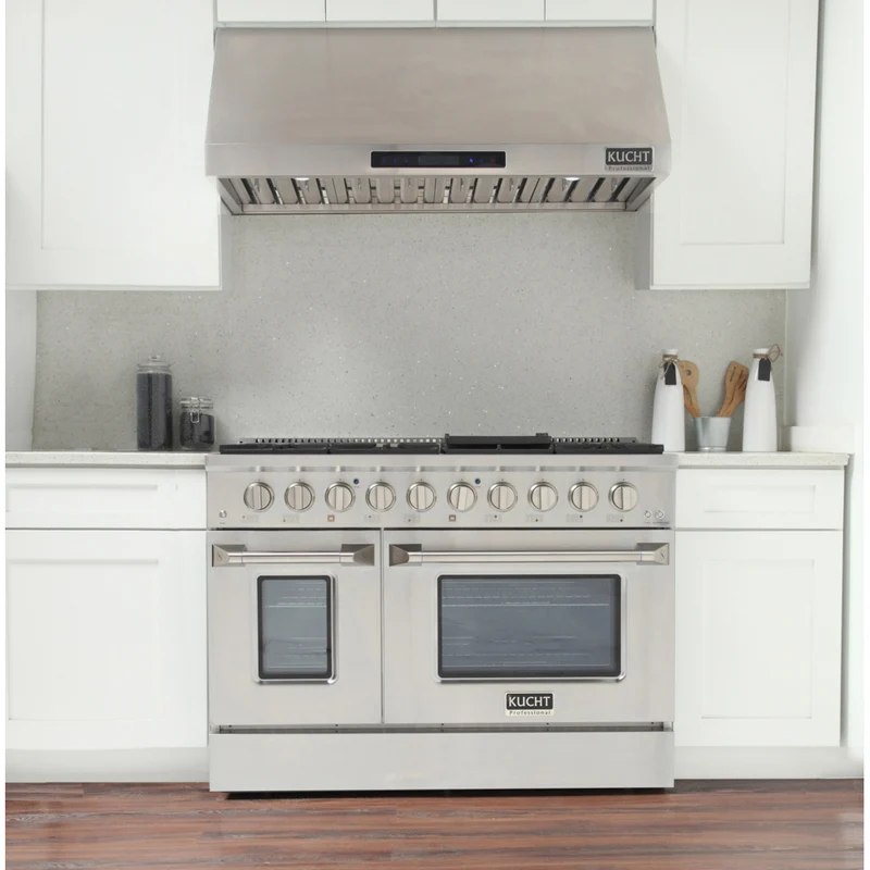 Kucht - 48 po Série KDF Cuisinière Pro Style à double combustible - Acier inoxydable