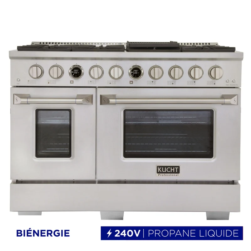 Kucht - 48 po Série KXP Cuisinière double énergie Propane - Acier inoxydable