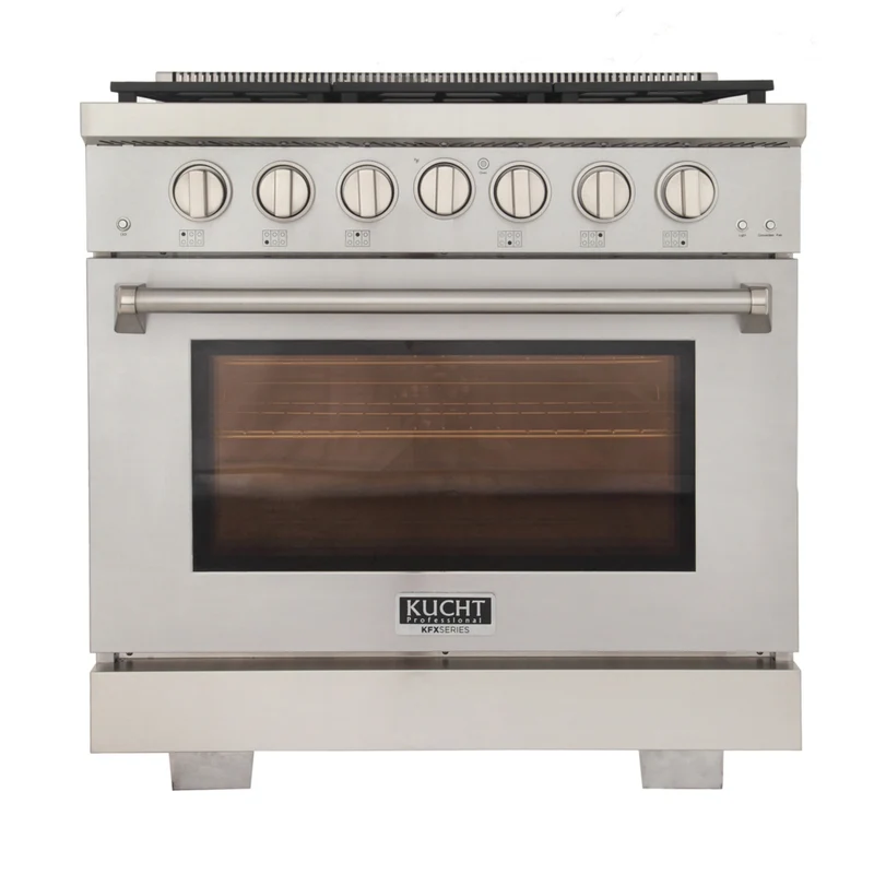 Kucht 36" KFX-X Series Pro Style Propane Gas Range - Stainless Steel