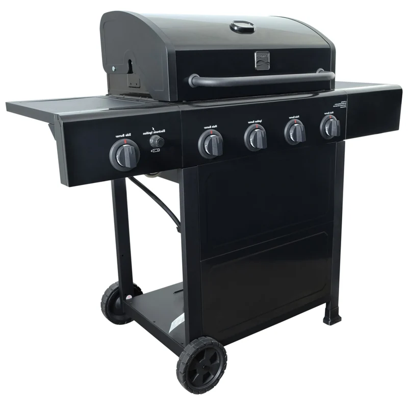 Kenmore - Barbecue au gaz à 4 brûleurs avec brûleur latéral - Tout noir