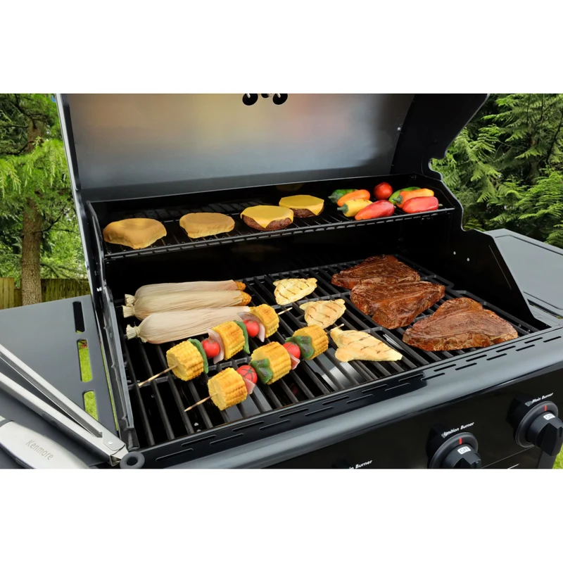 Kenmore - Barbecue au gaz à 4 brûleurs avec brûleur latéral - Tout noir