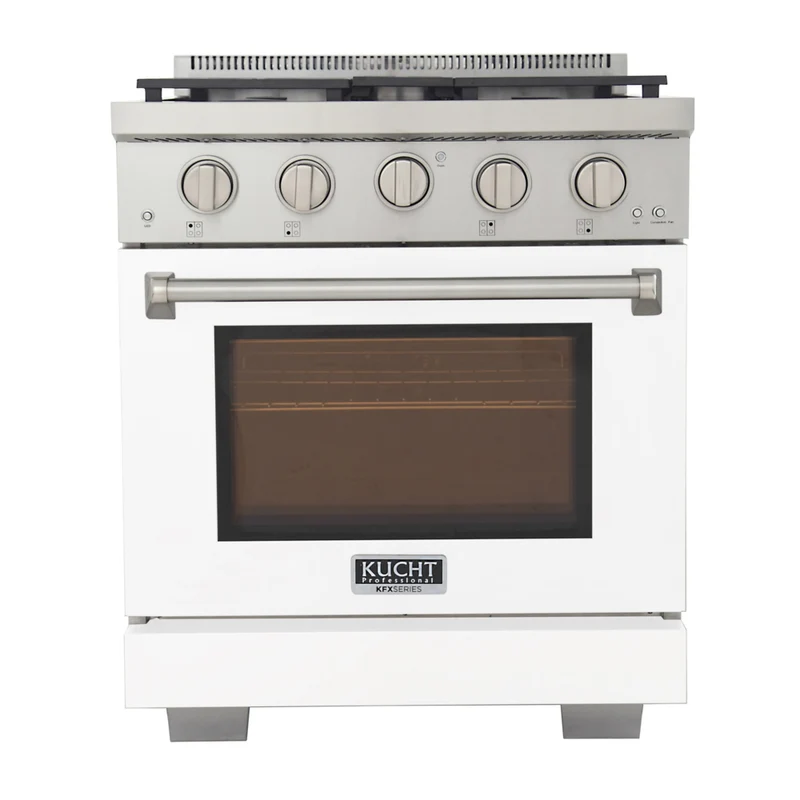 Kucht - 30 po Série KFX-X Cuisinière Pro Style au gaz propane - Acier inoxydable/Blanc