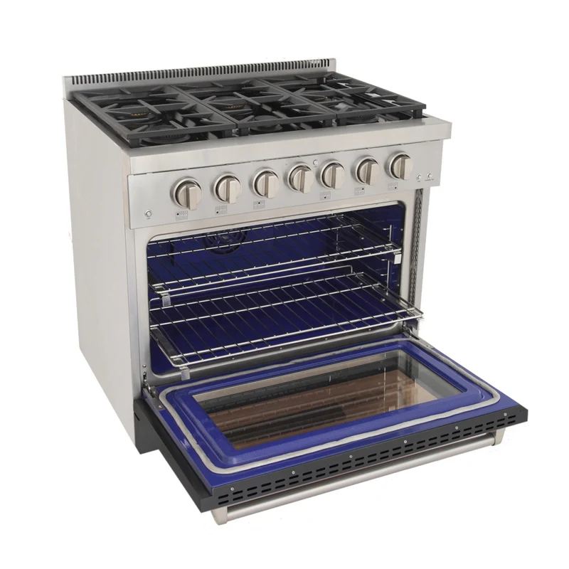 Kucht - 36 po Série KFX-X Cuisinière Pro Style au gaz naturel - Acier inoxydable/Gris ciment