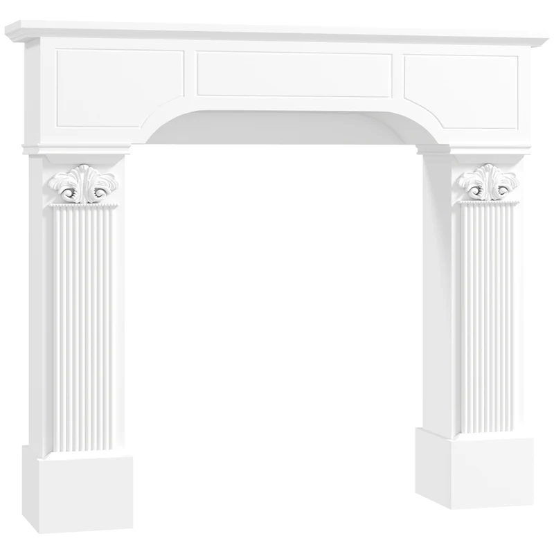 HOMCOM Baroque Fireplace Mantel Surround with Ionic Leg - White
