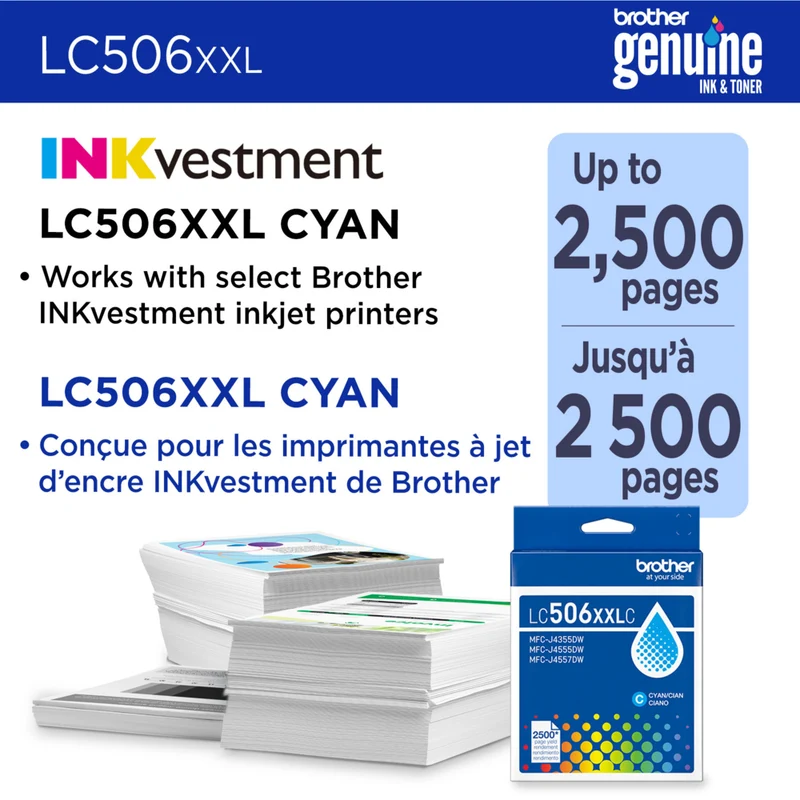 Brother - LC506XXLCS Cartouche d’encre cyan authentique à très haut rendement