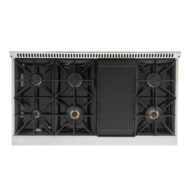 Kucht - 48 po Série KDF Cuisinière Pro Style à double combustible - Acier inoxydable/Vert