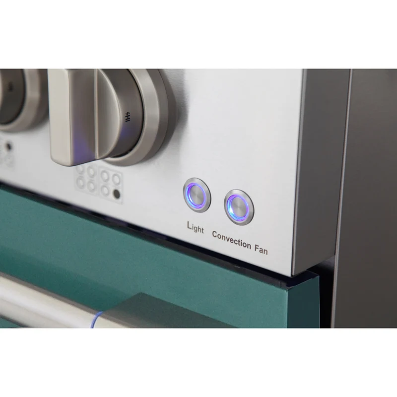 Kucht - 48 po Série KDF Cuisinière Pro Style à double combustible - Acier inoxydable/Vert