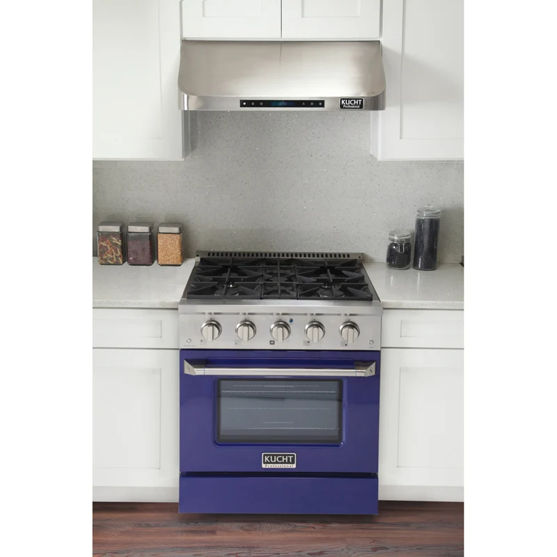 Kucht - 30 po Série KDF Cuisinière Pro Style au gaz propane - Acier inoxydable/Bleu