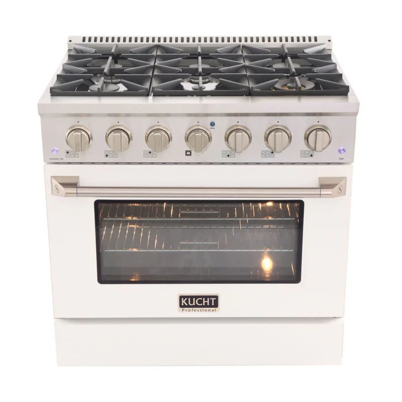 Kucht - 36 po Série KDF Cuisinière Pro Style au gaz naturel - Acier inoxydable/Blanc