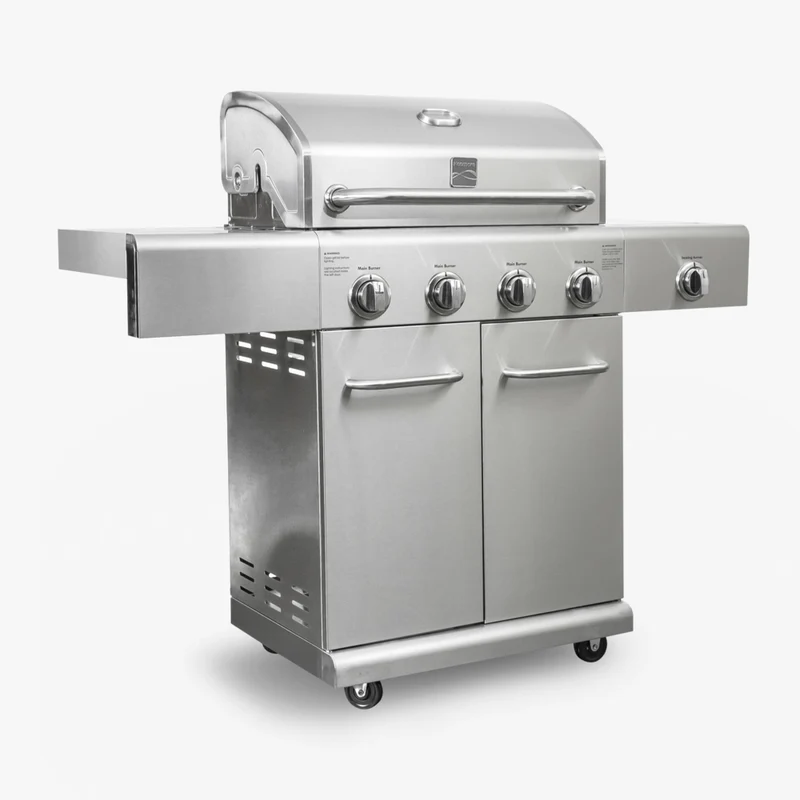 Kenmore - Barbecue au gaz à 4 brûleurs avec brûleur latéral de saisie - Tout en acier inoxydable