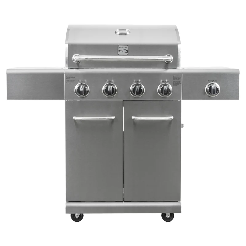Kenmore 4 Burner Gas Grill with Searing Side Burner - Stainless Steel
