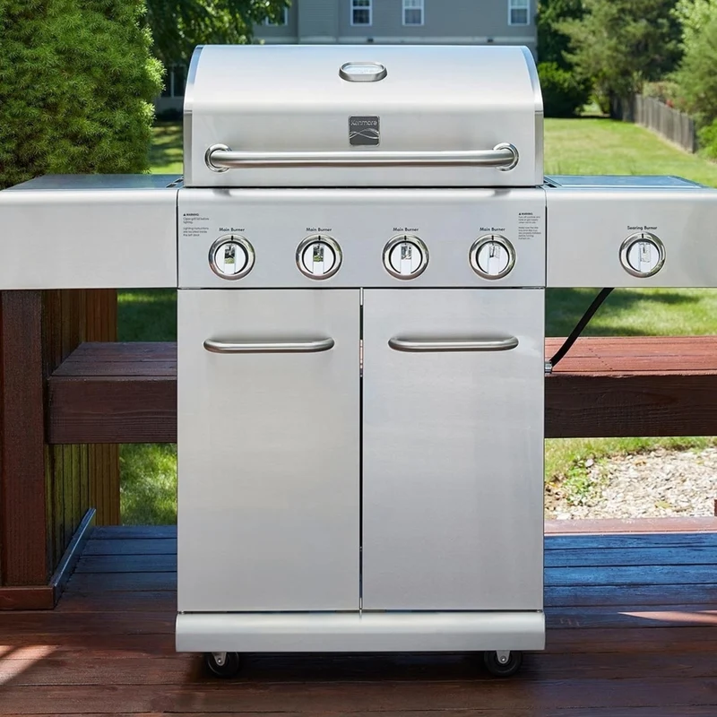 Kenmore 4 Burner Gas Grill with Searing Side Burner - Stainless Steel