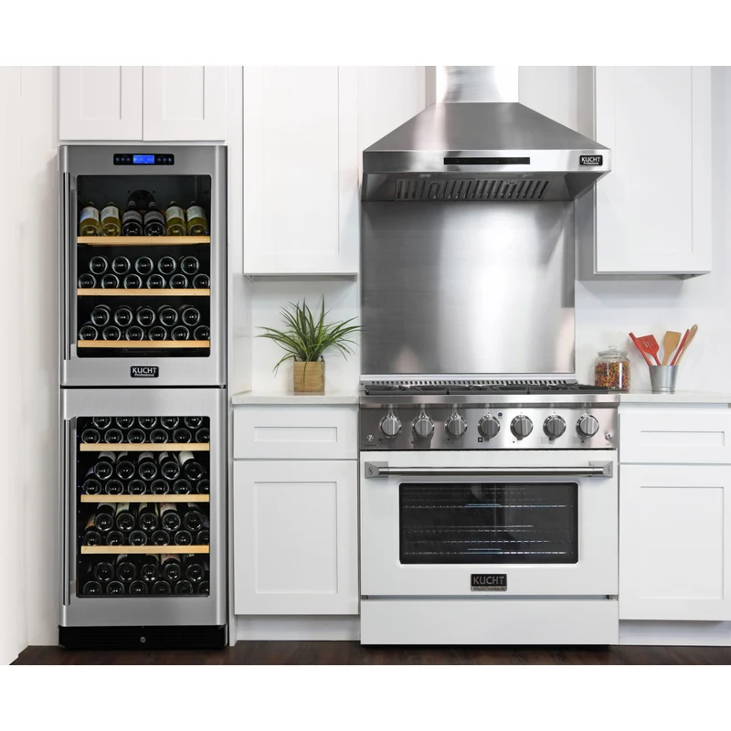 Kucht - 36 po Série KNG Cuisinière Pro Style au gaz naturel - Acier inoxydable/Blanc
