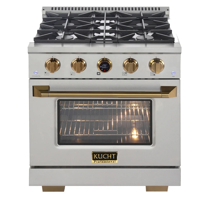 Kucht - 30 po Série KXP Cuisinière double énergie Propane - Acier inoxydable/Or