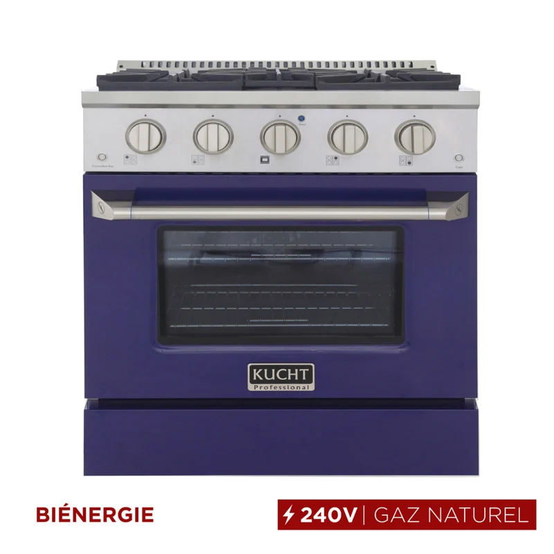 Kucht - 30 po Série KDF Cuisinière Pro Style au gaz naturel - Acier inoxydable/Bleu