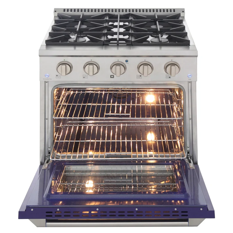 Kucht - 30 po Série KDF Cuisinière Pro Style au gaz naturel - Acier inoxydable/Bleu