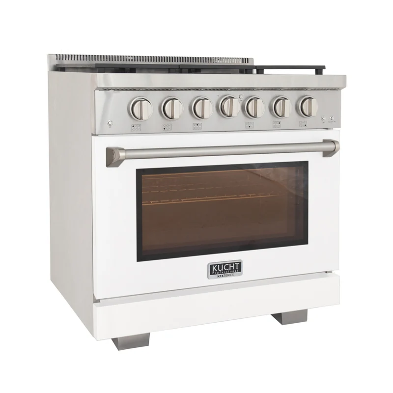 Kucht - 36 po Série KFX-X Cuisinière Pro Style au gaz propane - Acier inoxydable/Blanc