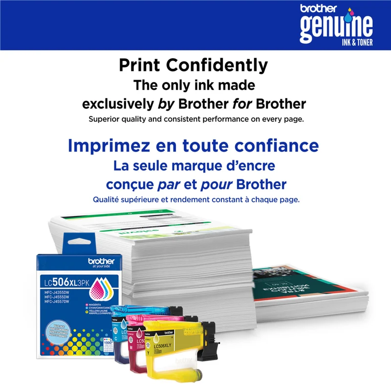 Brother Genuine LC506XL 3-Piece Ink Cartridge Set - High Yield - Cyan - Magenta - Yellow