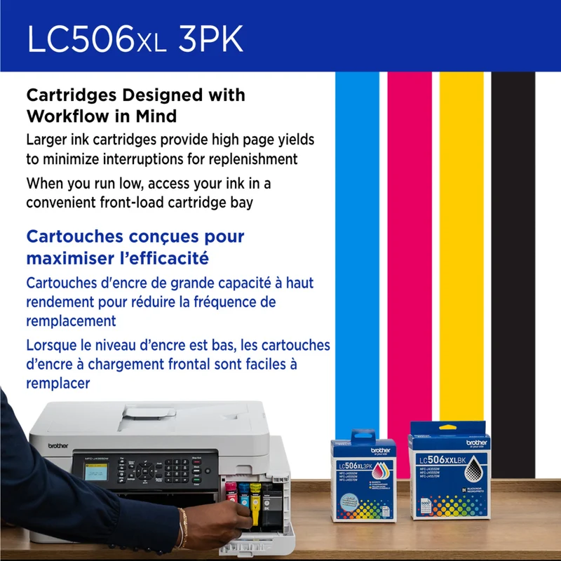 Brother Genuine LC506XL 3-Piece Ink Cartridge Set - High Yield - Cyan - Magenta - Yellow