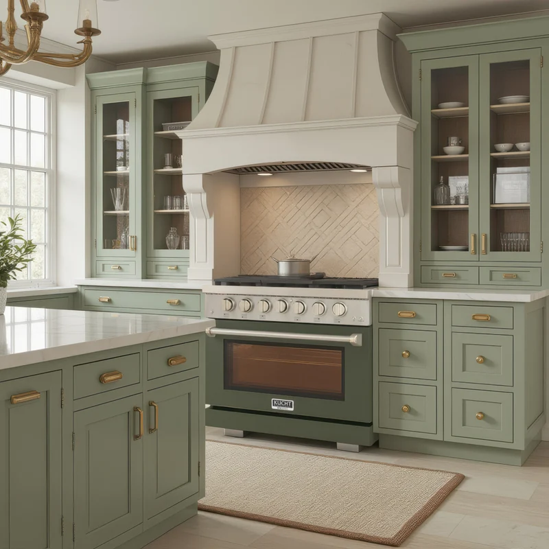 Kucht - 36 po Série KFX-X Cuisinière Pro Style au gaz naturel - Acier inoxydable/Vert olive